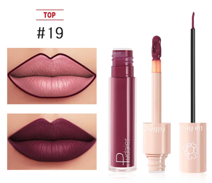 Pudaier Dual Lipstick and Lip Gloss Liquid Set