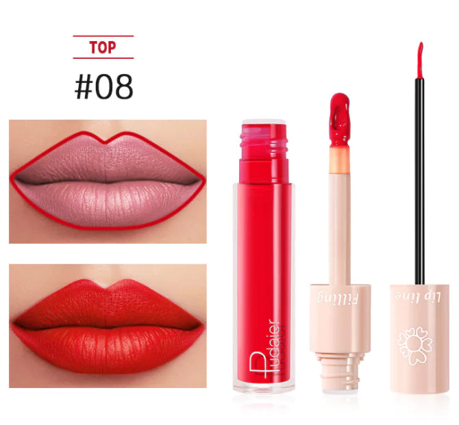 Pudaier Dual Lipstick and Lip Gloss Liquid Set