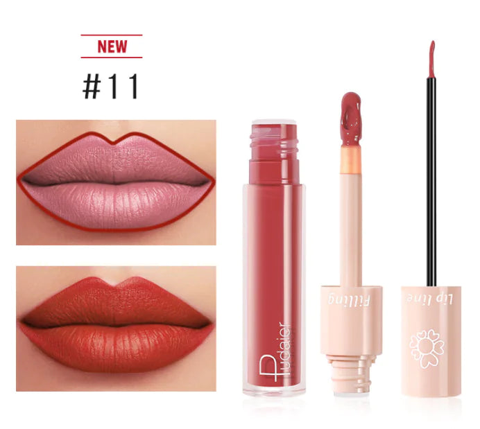 Pudaier Dual Lipstick and Lip Gloss Liquid Set