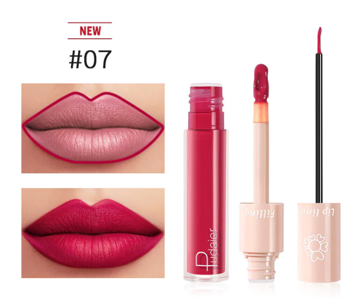 Pudaier Dual Lipstick and Lip Gloss Liquid Set