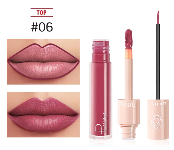 Pudaier Dual Lipstick and Lip Gloss Liquid Set