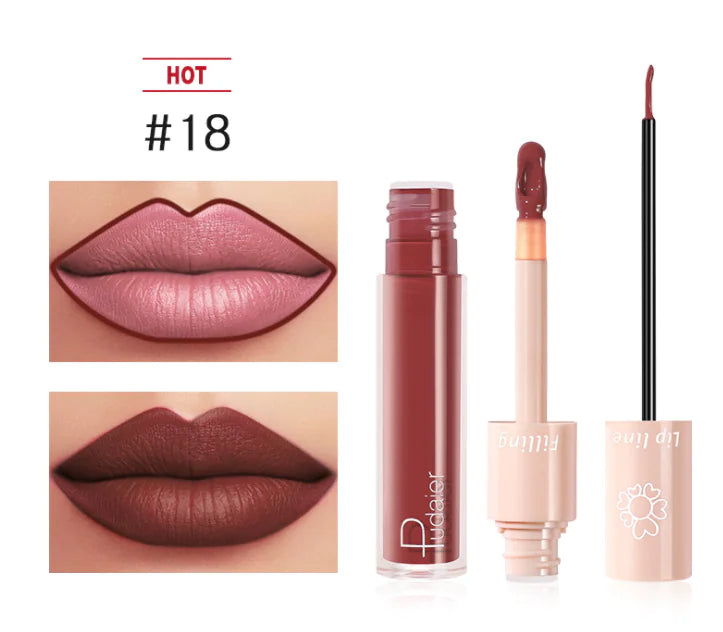 Pudaier Dual Lipstick and Lip Gloss Liquid Set