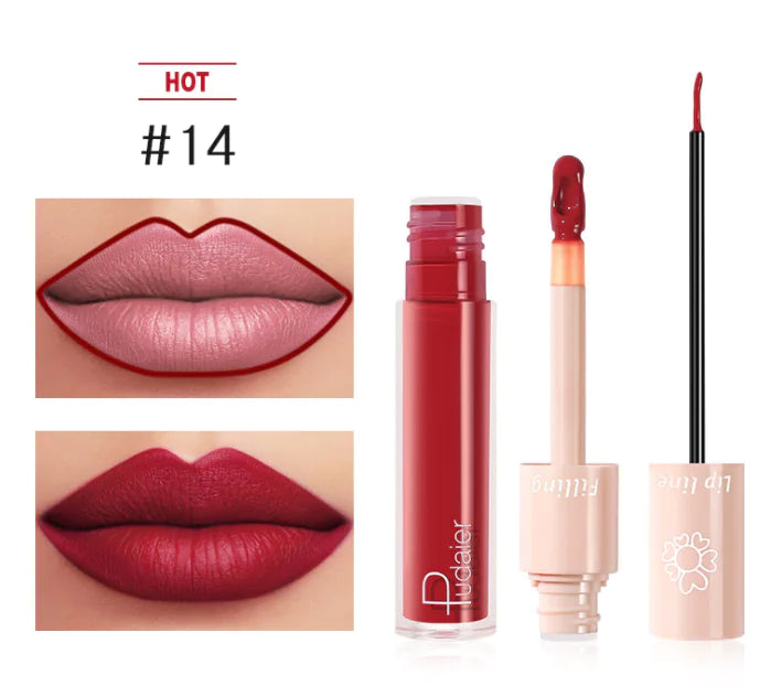 Pudaier Dual Lipstick and Lip Gloss Liquid Set
