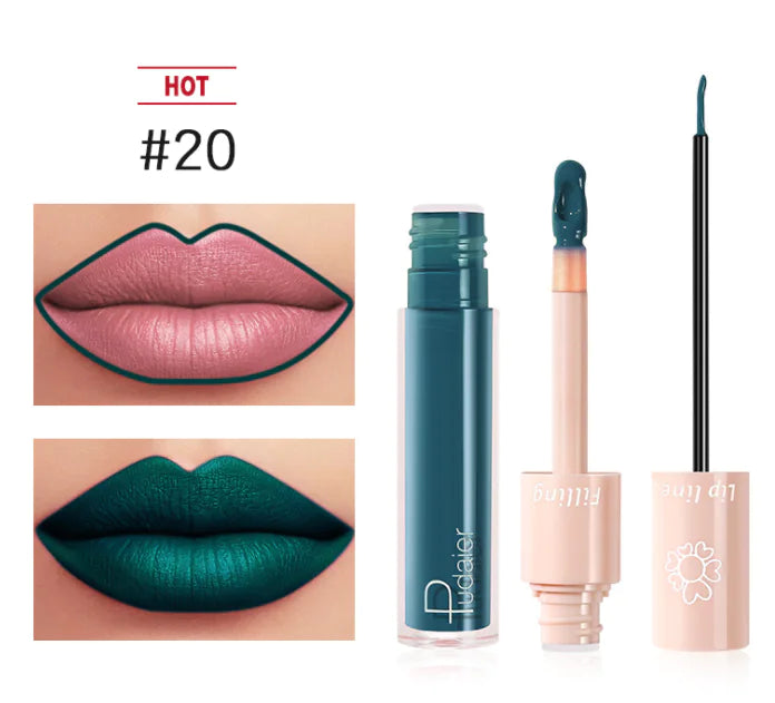 Pudaier Dual Lipstick and Lip Gloss Liquid Set
