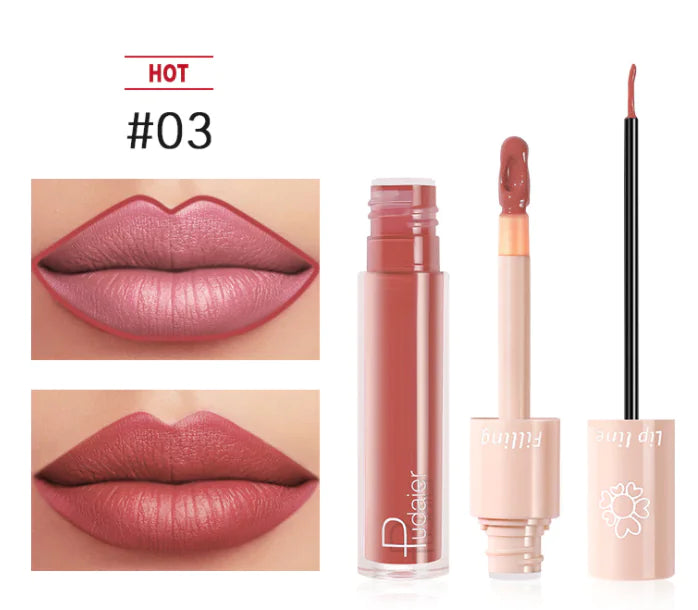 Pudaier Dual Lipstick and Lip Gloss Liquid Set