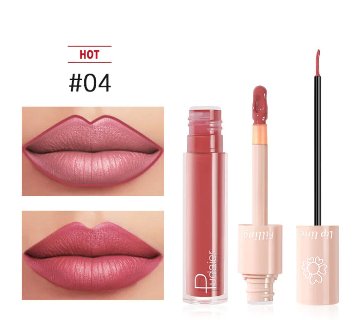 Pudaier Dual Lipstick and Lip Gloss Liquid Set