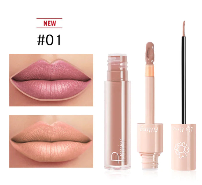 Pudaier Dual Lipstick and Lip Gloss Liquid Set