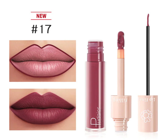Pudaier Dual Lipstick and Lip Gloss Liquid Set