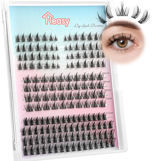 Heasy Manga Lash Clusters Manhua Lash Clusters 160Pcs Lash Clusters with Spiky 3 Styles Anime Lashes Cluster Individual Lashes Manga Cosplay Lashes Korean Lashes Salon DIY Black
