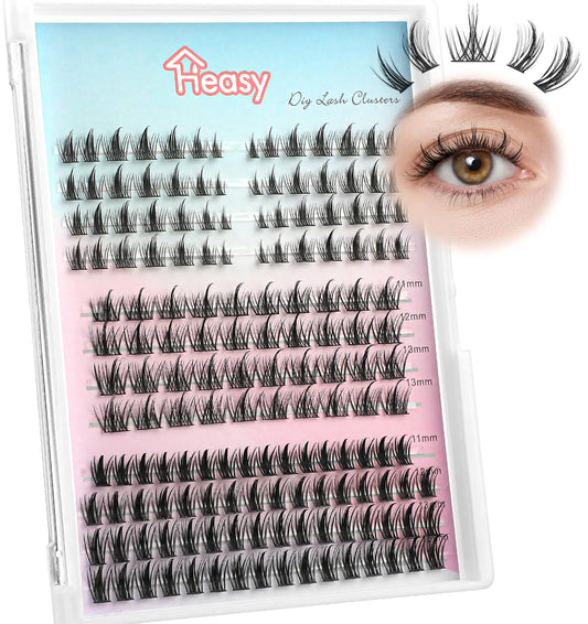 Heasy Manga Lash Clusters Manhua Lash Clusters 160Pcs Lash Clusters with Spiky 3 Styles Anime Lashes Cluster Individual Lashes Manga Cosplay Lashes Korean Lashes Salon DIY Black